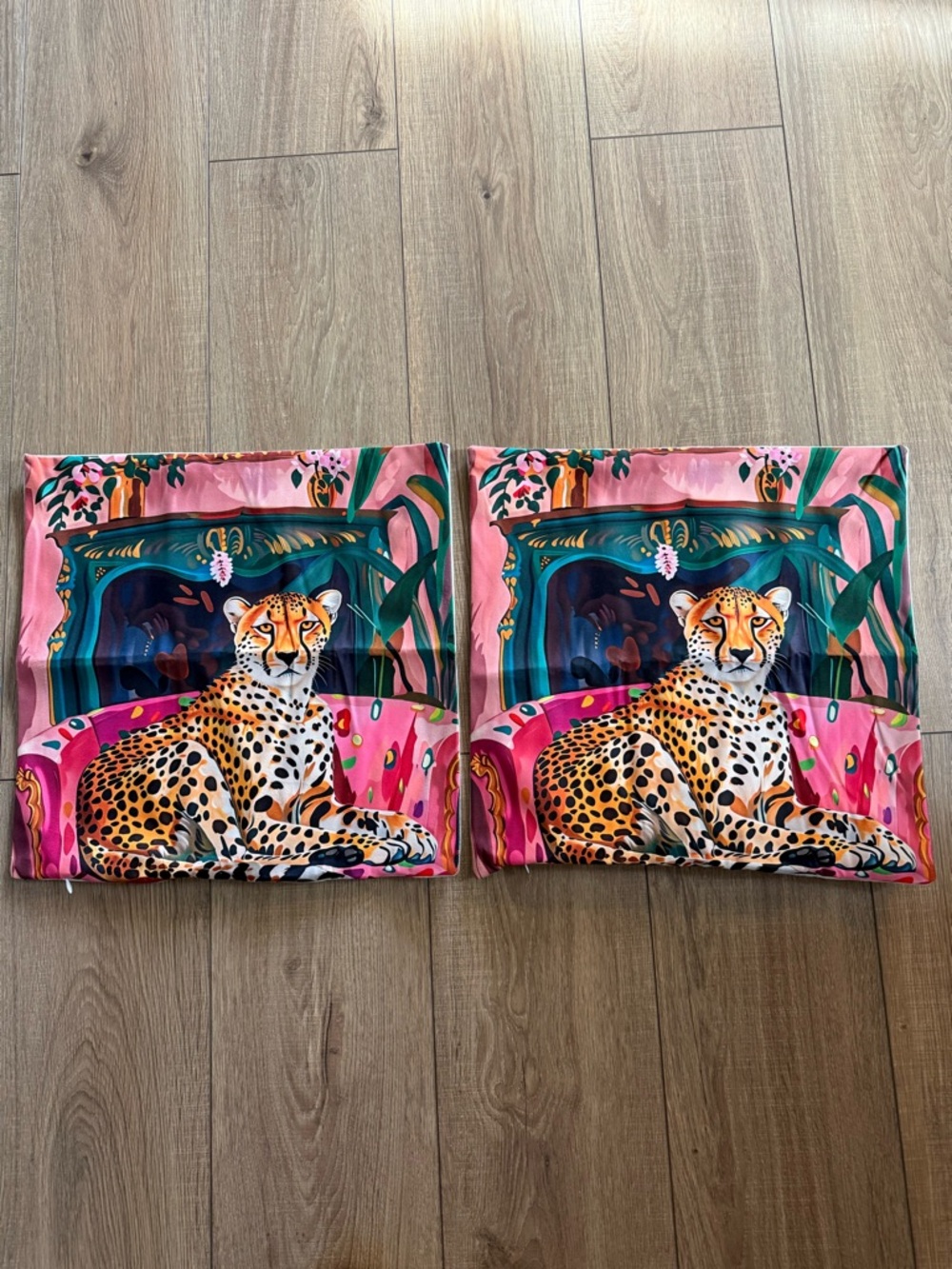 Leopard Art Pillow Covers -NWOT